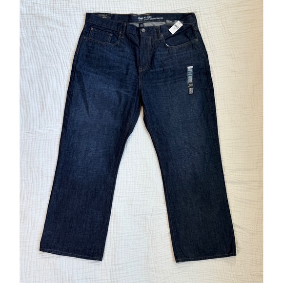 GAP Other - Gap Relaxed Fit Jeans Mens 38x30 Dark Indigo Denim Straight Leg New 199306-00-1